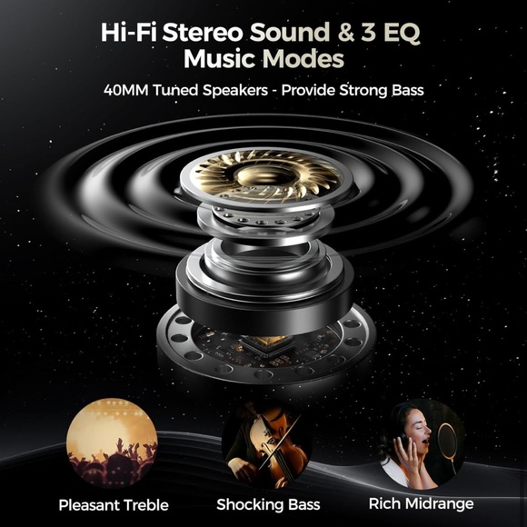 Motorcycle Bluetooth Headset Mesh Intercom 10 Riders HiFi Sound/RGB Light - Picture 3 of 6